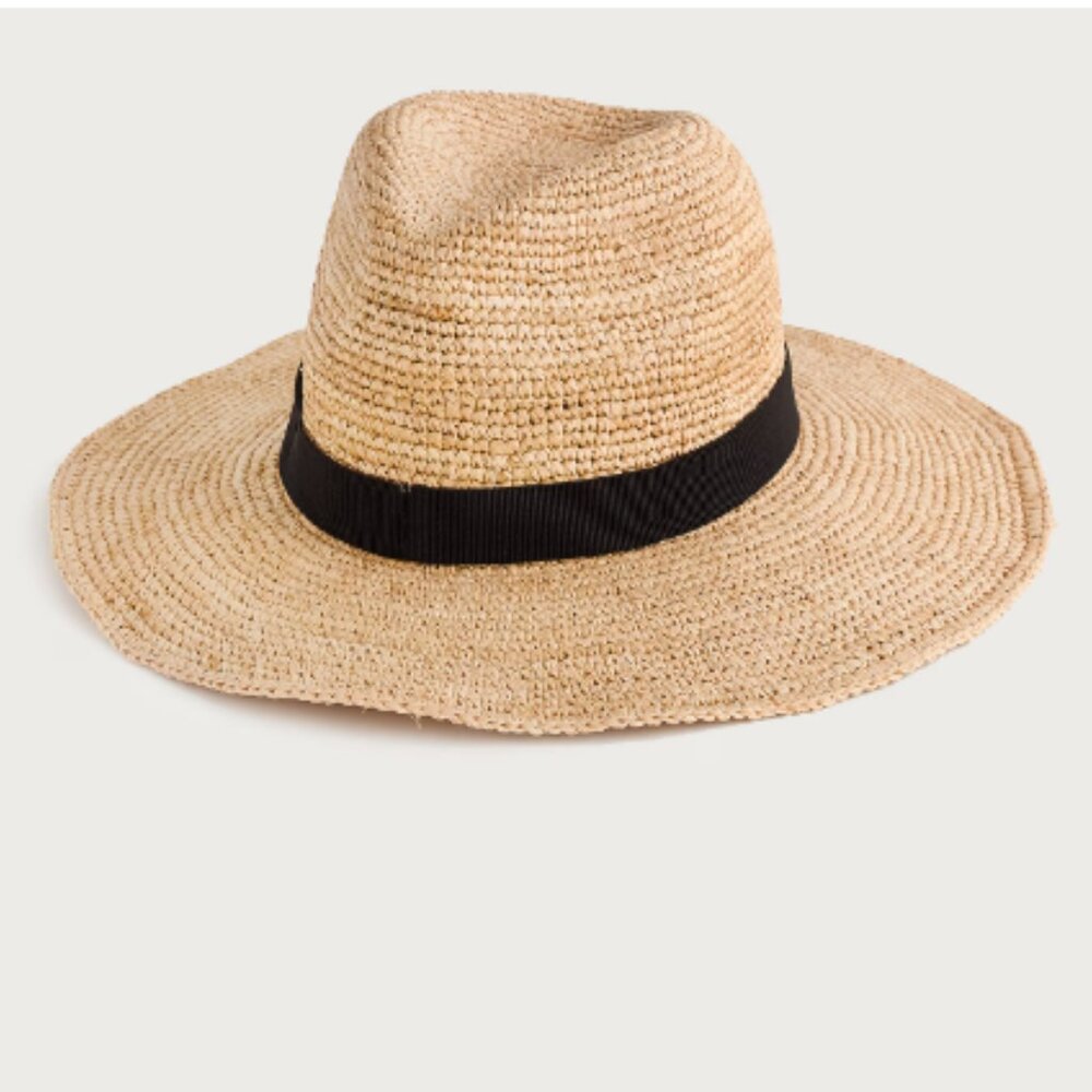 LIKE NEW - J. Crew Wide Brim Straw Packable Hat